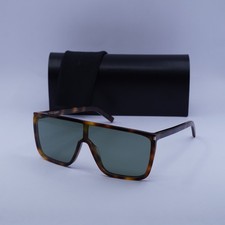 Saint Laurent SL364 MASK ACE 002 99mm Oversized Shield Sunglasses Havana / Green Saint Laurent SL 364 Mask Ace 002 99 Unisex Sunglasses  main image 2