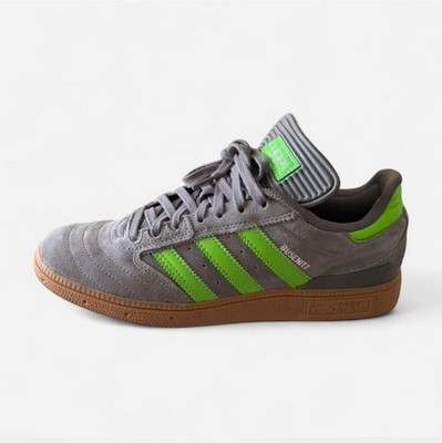 adidas Busenitz Men's Gray Green Gum Suede Low Top Skateboarding Sneakers