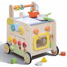 Wooden Baby Walker 3-in-1 Push Toy for Toddlers, Montessori Sensory Activity ...