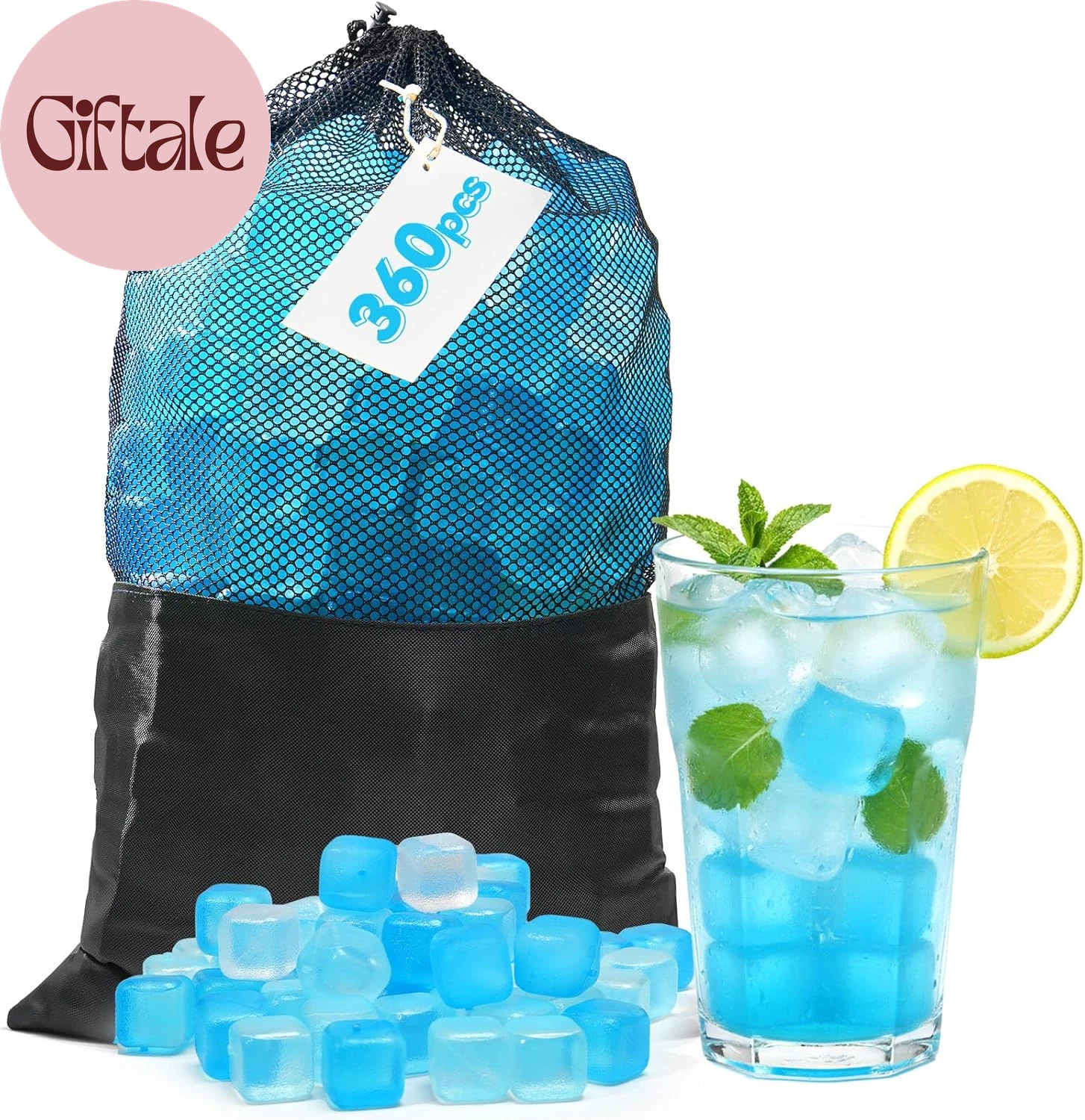 360 Reusable Ice Cubes BPA Free Refreezable Drink Chilling Ice Packs