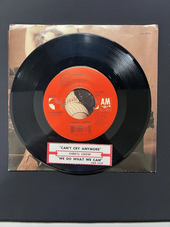 Sheryl Crow – Can't Cry Anymore - 1995 - A&M Records 31458 0638 7 7" Single Muito Bom+ - Imagem 3 de 4