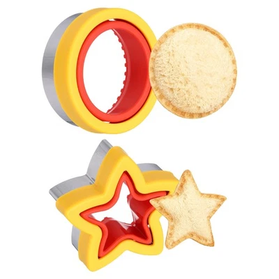 2 Stück Sandwichschneider & Dichtungs-Keksausstecher Stern/Rund, für Red/Yellow - Bild 1 von 4