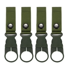 4-Pack Portable Water Bottle Ring Holder Hanging Buckle Clip Army Green