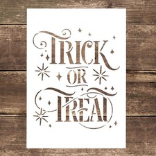 DIY Decorative Trick or Treat Stencil Template for Painting on Canvas A4 Size