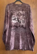 The Mountain LS T-Shirt Founding Fathers Mt Rushmore Native American 3XL GUC