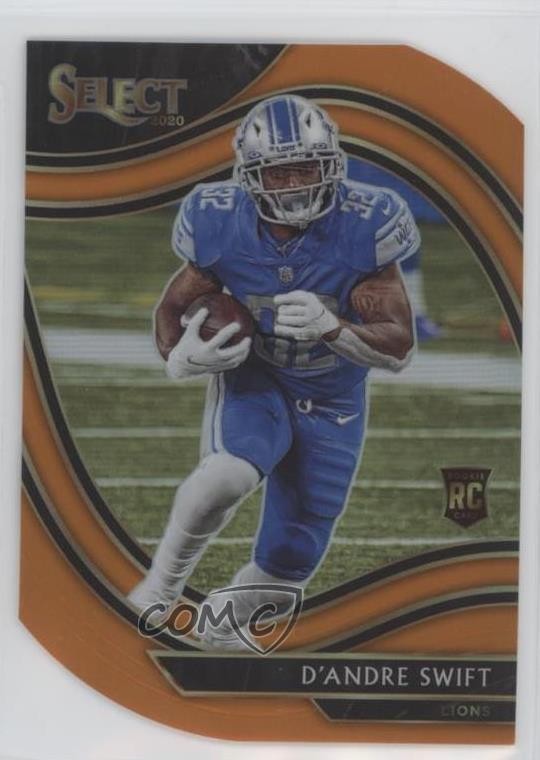 2020 Panini Select Field Level Orange Prizm Die-Cut D'Andre Swift Rookie RC 09x3