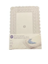 Wilton Cake Boards White Lace Design 14 X 20” Wedding Birthday, Business. 6 EA.