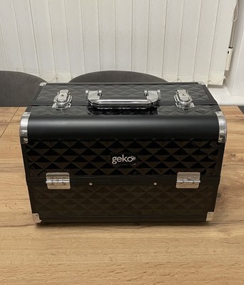 Geko Black Diamond Make-up Beauty Aufbewahrungsbox mit Tabletts & Schlössern - Top 