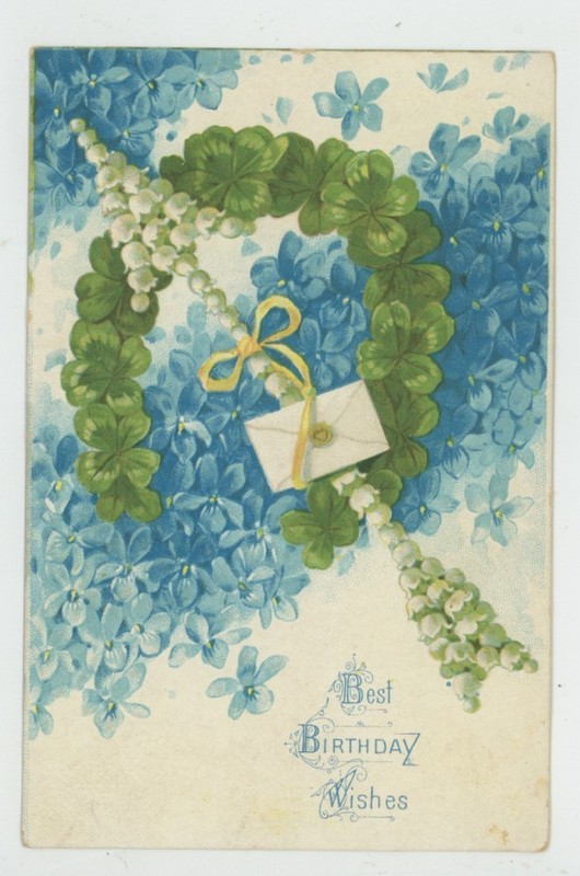  Mr Fancy Cancel Embossed Birthday Wishes 1907 Postcard #2553