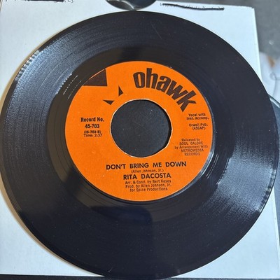RITA DACOSTA - DON'T BRING ME DOWN /NO NO NO  7  VINYL.  VG+ 