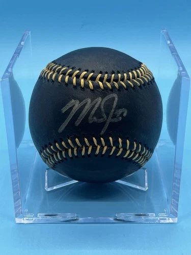 MIKE TROUT SIGNED OFFICIAL RAWLINGS MLB BLACK BASEBALL!! SWEET SPOT!! ANGELS!!