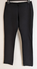 EILEEN FISHER Black Ponte Knit Straight Leg Pull-On Classic Slim Leg Pants Small