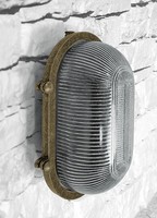 Wandleuchte AußEn Oval E27 Messing Glas 26 Cm IP64 Maritime Lampe Keller Balkon