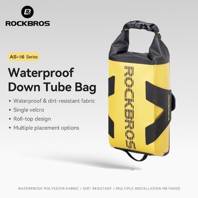 ROCKBROS Bike Down Tube Bag Bicycle Roll-Top Design Frame Bag Waterproof 1L