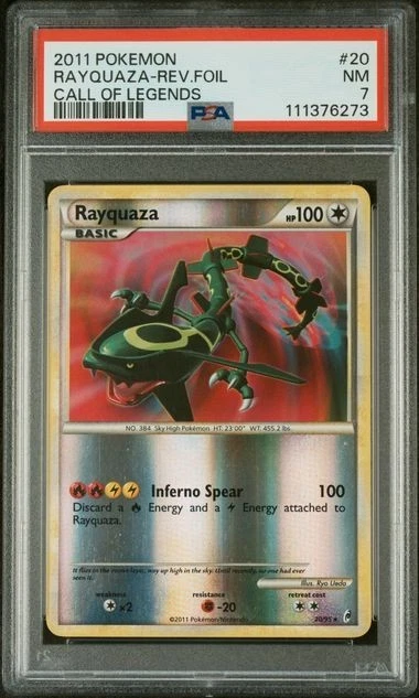 2011 Call of Legends Rayquaza Reverse Holo 20/95 PSA 7 GTC6273 TCGG