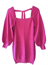 EXLURA Short Sweater Dress Long-Sleeve color: Fuchsia sz Medium NEW