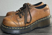 VINTAGE Dr. Martens AirWair 8651 Leather Oxford Shoes UK 6 Chunky Platform Brown
