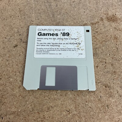 Compute! Atari ST Magazine Games '89 Floppy Disk | eBay