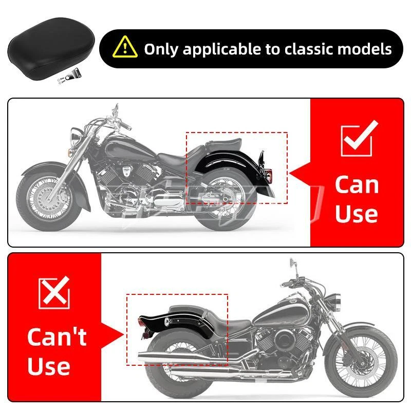 Rear Passenger Seat For Yamaha V-Star XVS650A Classic / XVS650 Custom 1998-2022 - Image 2 of 4