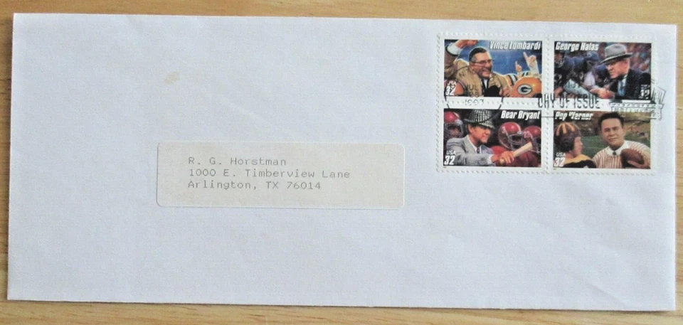 1997 USA First Day of Issue - Football Coaches - Scott#s3143,3144,3145,3150(#158 - Image 4 of 4