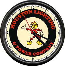 Reddy Kilowatt Houston Texas TX Lighting & Power Electric Tool Sign Wall Clock