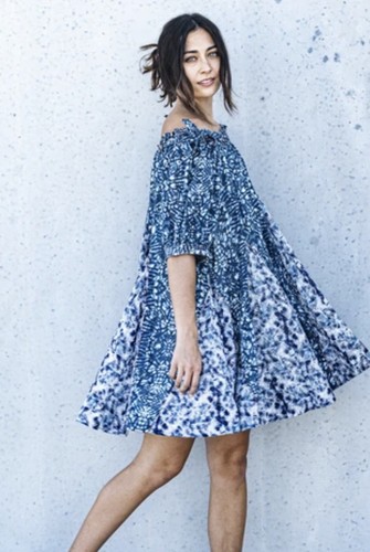 MINI DRESS MIXED PRINTED TUNIC DRESS 