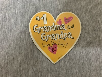 #1 Grandma & Grandpa Love You Lots Heart Refrigerator Magnet 