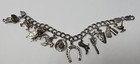 Sterling Silver Cowboy/Western Charm Bracelet 12 Charms 7"