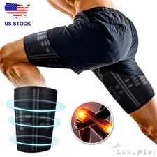 Compression Thigh Hamstring Support Sleeve Brace Sport Upper Leg Pain Relief Gym
