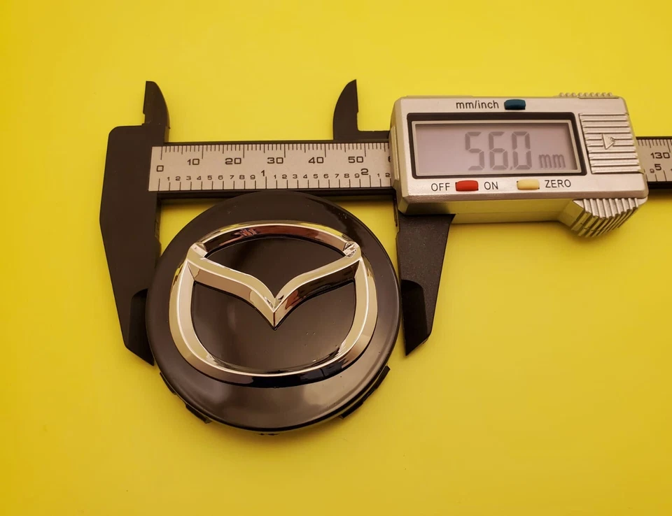 4 X MAZDA 56mm Black Wheel Center Caps - Mazda 3/5/6, Miata, RX 8, CX-3/5/7/9.. Foto 3 de 3