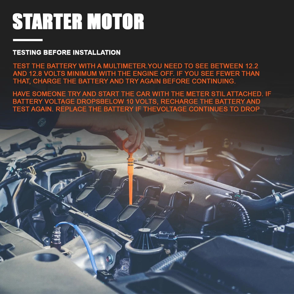 Starter Motor For 2010-2022 Nissan Pathfinder Armada Titan V8 5.6L 12V 2.0KW 9T - Image 4 of 4