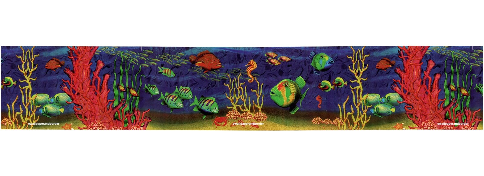 Peel & Stick Tropical Fish Under The sea Ocean Coastal Bathroom Wallpaper Border eBay