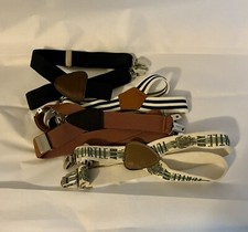 Lot Of 4 Children  s Adjustable Clip On Suspenders