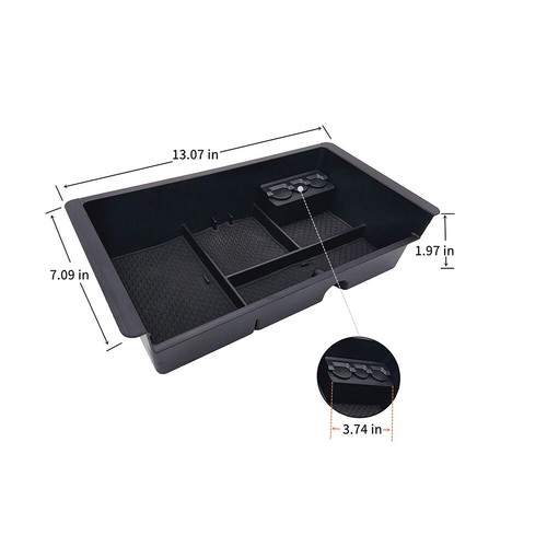 Armrest Storage Box Central Console Tray for GMC Sierra 2014 2015 2016 2017 2018 - Picture 11 of 12
