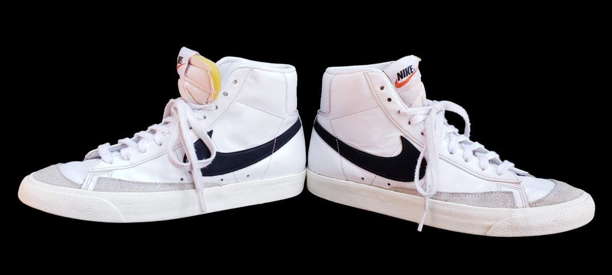 Nike Blazer Mid 77 Vintage White Sneakers with Black Swoosh Nike Blazer Mid 77 Vintage White Black | Mercari main image 2