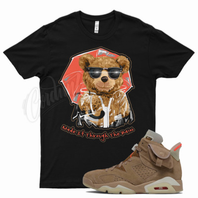 Black RAIN TEDDY T Shirt for J1 6 British Khaki Travis Scott Cactus Jack 4