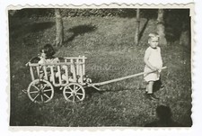Kinder mit Bollerwagen - Altes Foto 1930er