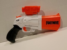 NERF Fortnite SR 4 Dart Hammer Action Revolver Soft Dart Gun W/ Sight Scope