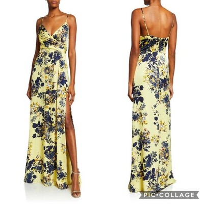 jill jill stuart yellow floral gown