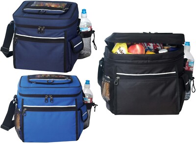 Insulated 24 Can Portable Soft Cooler w/ Easy Top Access Camping Beach Fishing