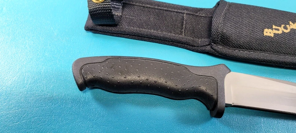 Buck Model 650 Knife Nighthawk Fighting Hunting Blade + Sheath & Box c. 1995 - Image 3 of 4