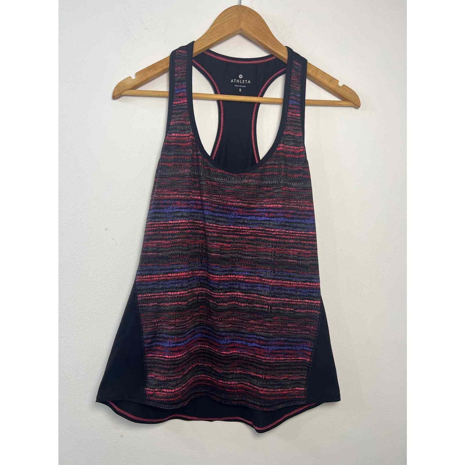 Athleta Black Rainbow Pattern Racerback Tank Top … - image 2