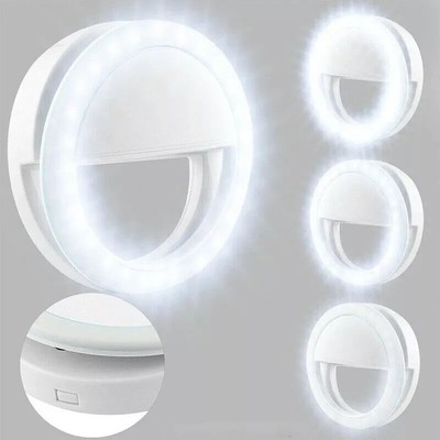 Selfie LED Kamera Ring Flash  Lichter für Handy Tragbar *Geschenkidee* WEIß~NEU~