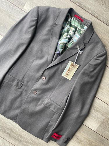 TED BAKER GREY "GATBUG" DEBONAIR SLIM FIT BLAZER JACKET COAT - 36R - NEW & TAGS - Picture 12 of 12