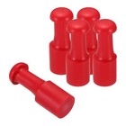 Stamp Rubber Round Handle 15mm Red Knobs Mounts Drawer Pulls Diy Craft 5 Pack