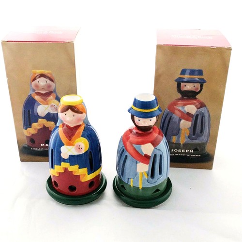 Villeroy & Boch Christmas Candle Holder Lot 2 Joseph & Mary Christian