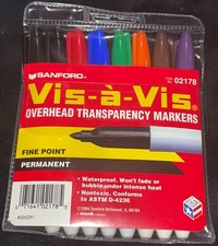 Blue Vis-a-Vis Sanford Sharpie "8 pack assorted" Brand New Very Rare Impossible!