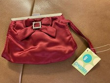Gymboree Vintage Prim  Proper BURGUNDY RED CLUTCH PURSE BAG RHINESTONE JEWELS