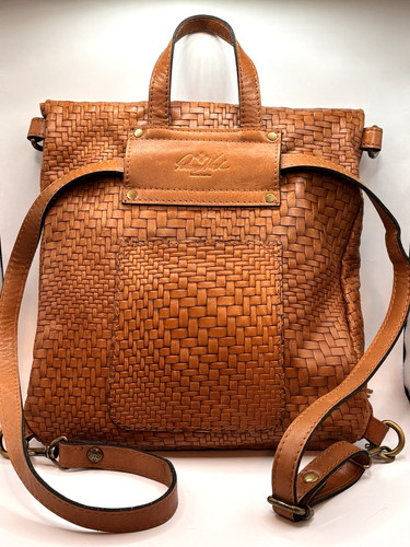 Patricia Nash Luzille  Woven Leather Convertible Backpack Crossbody Hobo Bag
