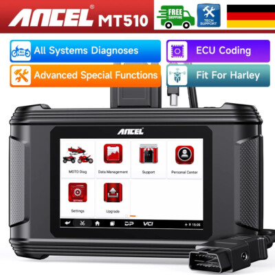 ANCEL MT510 Motorrad Für Harley Diagnosegerät OBD2 Scanner Alle System Gerät ABS